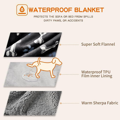 Waterproof Dog Blankets Pet Blanket, Soft Fluffy Sofa Car Bed Protector - Image 3