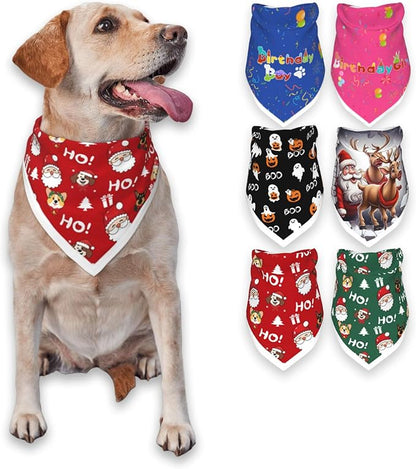 Christmas Dog Bandanas Santa Claus Dogs Scarf by PAPIAMENPET