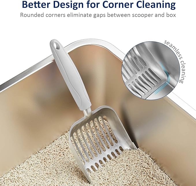 WePet Cat Litter Scoop, Aluminum Alloy Sifter, Kitty Metal Scooper, Deep Shovel - Image 5