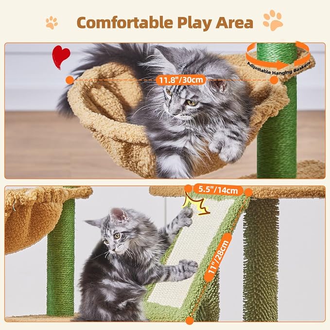 Taoqimiao Cat Tree, 38.5-Inch Cat Tower - Image 6