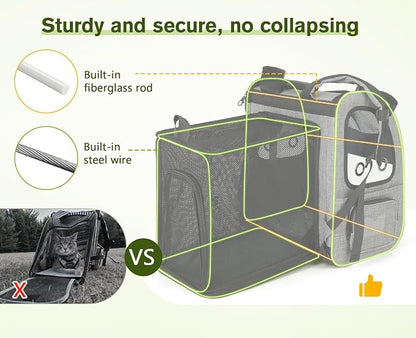 Pecute Pet Carrier Backpack, Large Cat Carrier Backpack Hold Up to 22 Lbs - Image 2