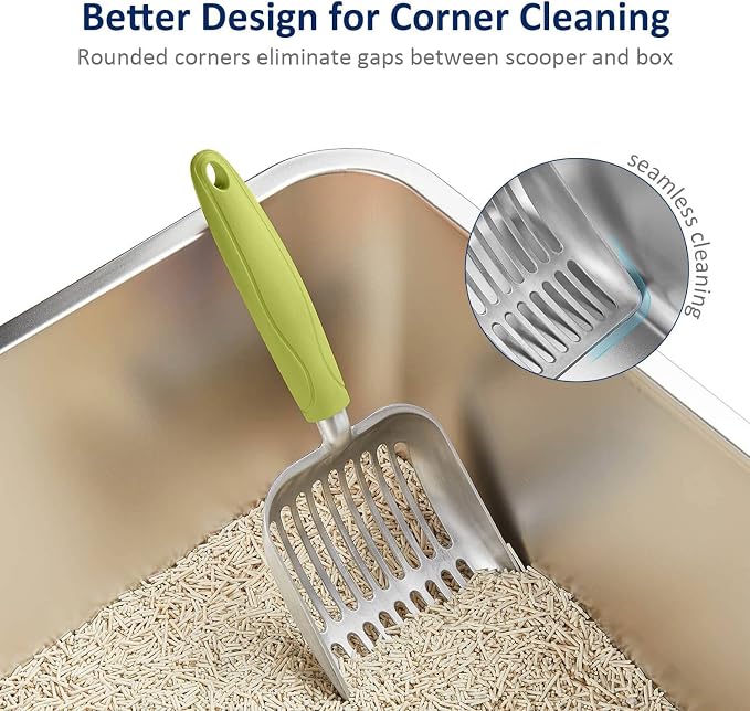 WePet Cat Litter Scoop, Aluminum Alloy Sifter, Kitty Metal Scooper, Deep Shovel - Image 5