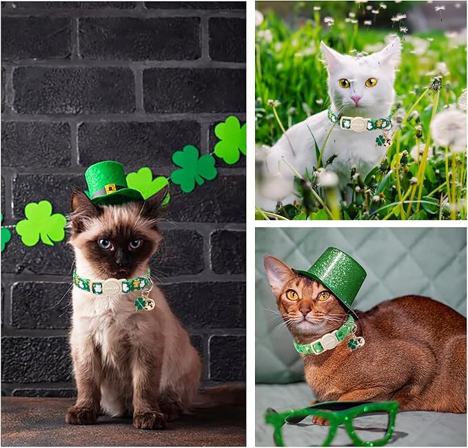 ARING PET 2 Pack St. Patrick's Day Cat Collars-Cute Green Clovers Cat Collar - Image 4