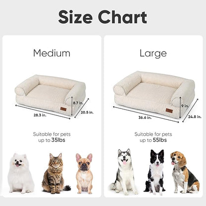 FUKUMARU Dog Couch Bed, Corduroy Cozy Cat Bed - Image 6
