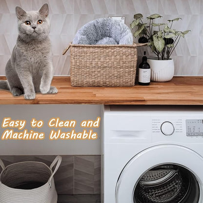 Nisrada Dog Bed for Medium Large Dogs, 36 inch Calming Dogs Bed, Washable-Round - Image 3
