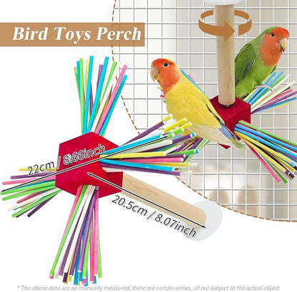 Bird Perch Toy for Cage, Spinning Windmill Bird Perch Toy, 360° Rotating - Image 4