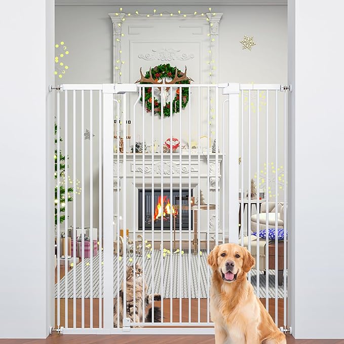 51" Extra Tall Cat Gate 28.5"-48.7" Wide, Auto Close, Pressure Mounted by PamperYourPet