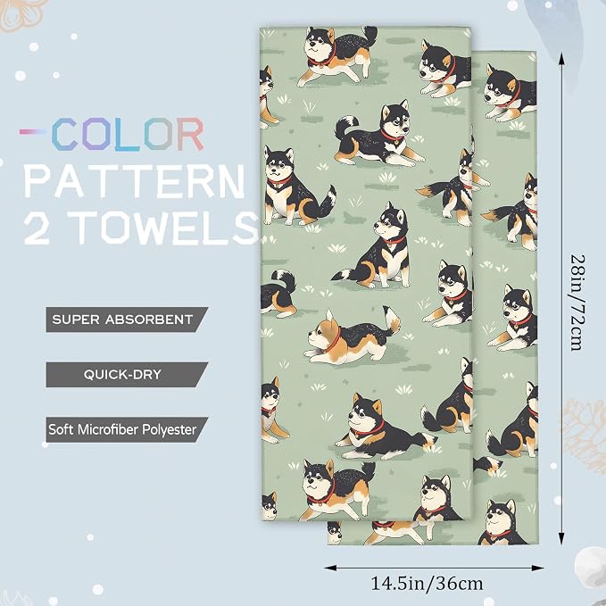 Cute Shiba Inu Hand Towels - Image 2