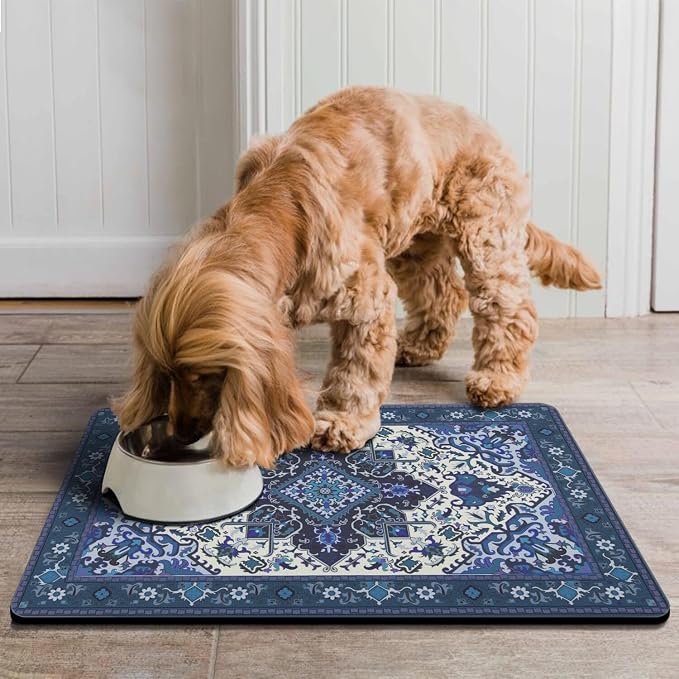 Pet Feeding Mat for Floors Waterproof Dog Mat for Food and Water Absorbent - Image 2
