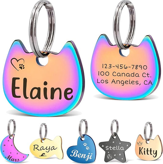 Anavia Small Size Dog Cat ID Tags, Small/XS Personalized Color Plated Stainless by Anavia