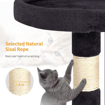 BestPet | 36" Cat Tree Tower | Dark Gray | Sturdy Multi-Level Cat Tree - Image 3
