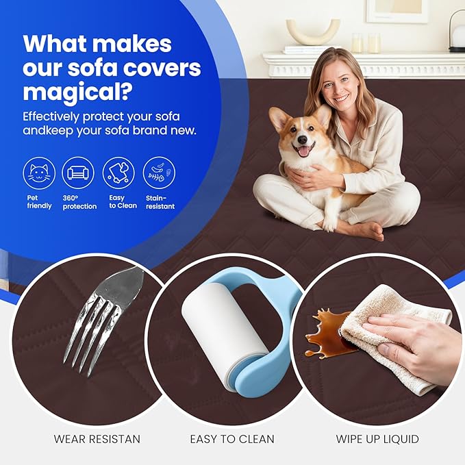 Waterproof Couch Covers for Pets, Waterproof Dog Bed Cover, Anti-Slip Soft Dog - Image 6
