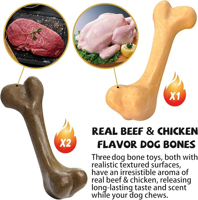 Indestructible Dog Bones for Aggressive Chewers, Durable Tough Puppy Teething - Image 3