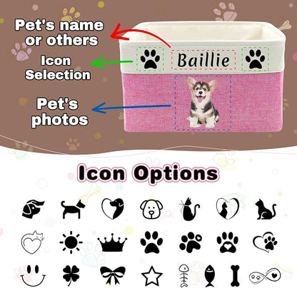 Personalized Dog Cat Toy Storage Basket - Image 5