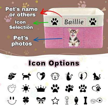 Personalized Dog Cat Toy Storage Basket - Image 5