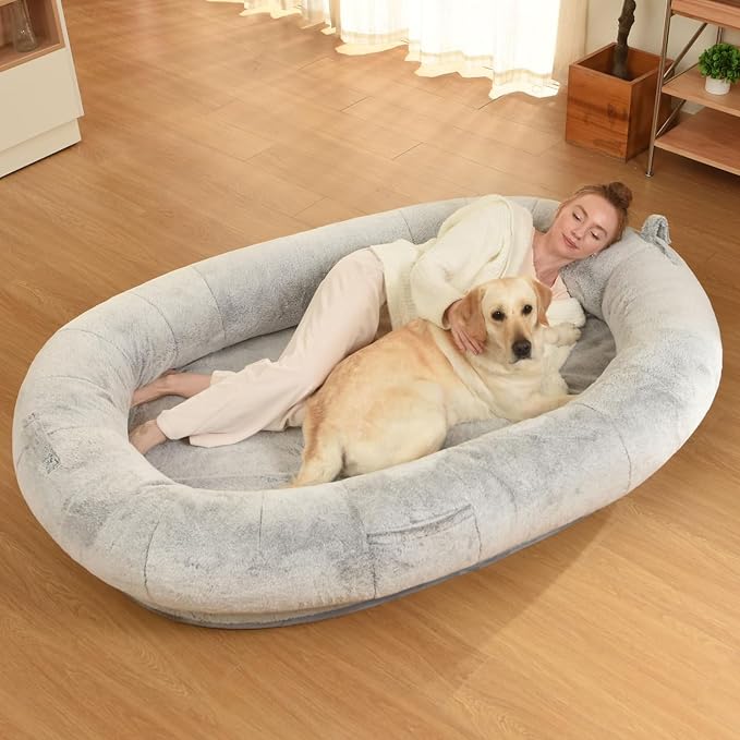 Human Dog Bed for Adults, Waterproof & Machine Washable Cover by Wozoke