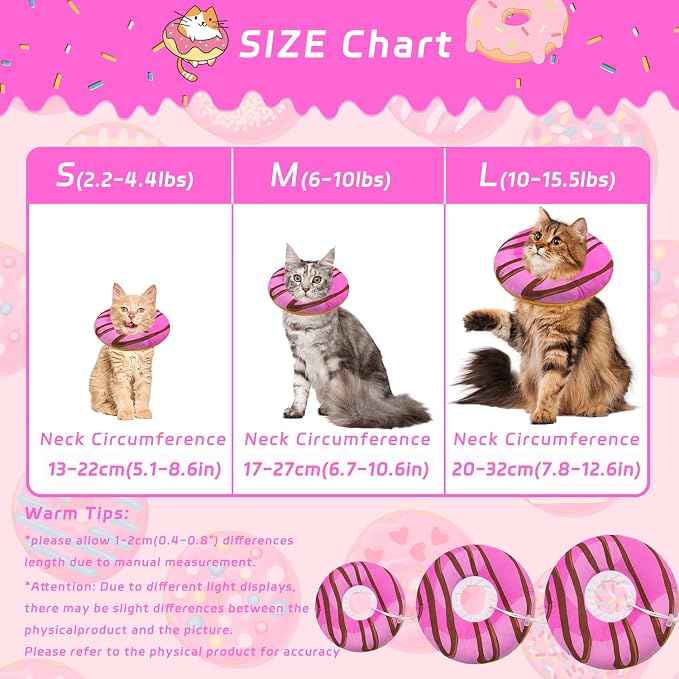 Cat Cone Collar Soft, Adjustable Cat Recovery Collars Kitten Cones to Stop - Image 2