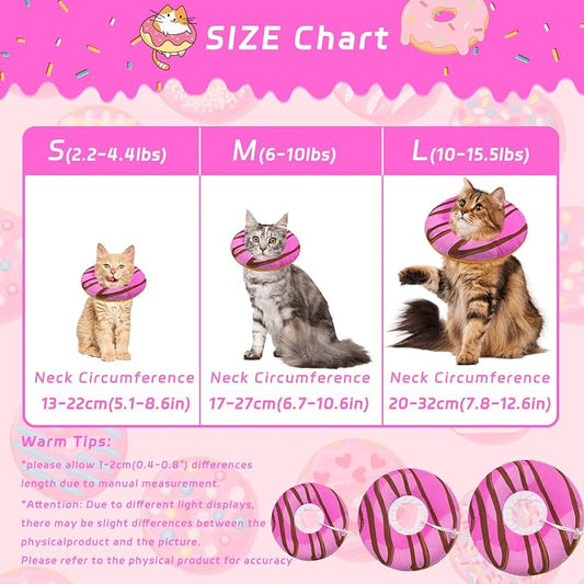 Cat Cone Collar Soft, Adjustable Cat Recovery Collars Kitten Cones to Stop - Image 2