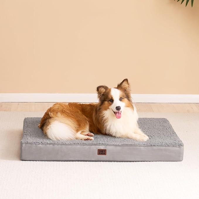 EHEYCIGA Orthopedic Foam Dog Bed, Light Grey - Image 8