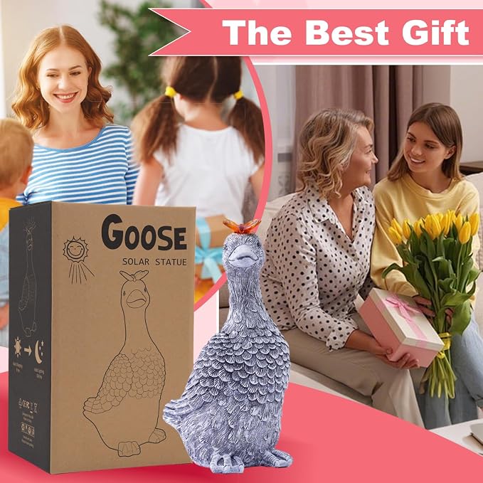 Solar Garden Statue Goose Figurine – Outdoor Decoration - Image 3