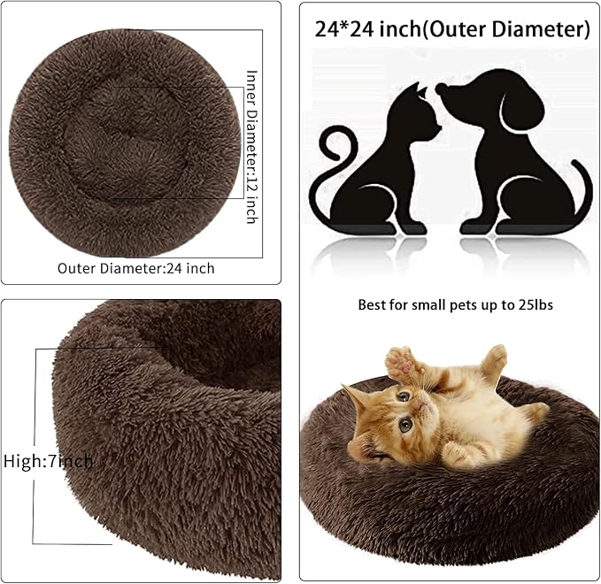 Nisrada Dog Bed for Small Medium Large Dogs, 24 inch Calming Dogs Bed, - Image 5
