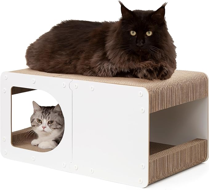 EHEYCIGA Cardboard Cat Scratcher House, 23-Inch Corrugated Cat Scratcher by EHEYCIGA