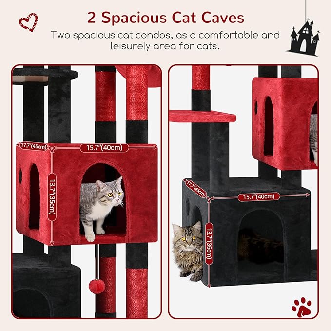 Globlazer Gothic Cat Tower for Indoor Cats, Heavy Duty Goth Cat Trees for Large - Image 3