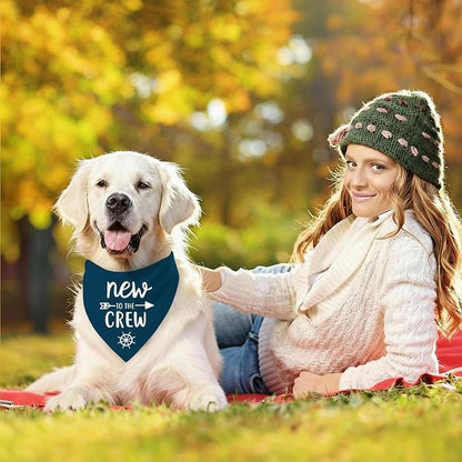 New to The Crew Dog Bandana New Puppy Announcement Gender Reveal Gift - Image 5