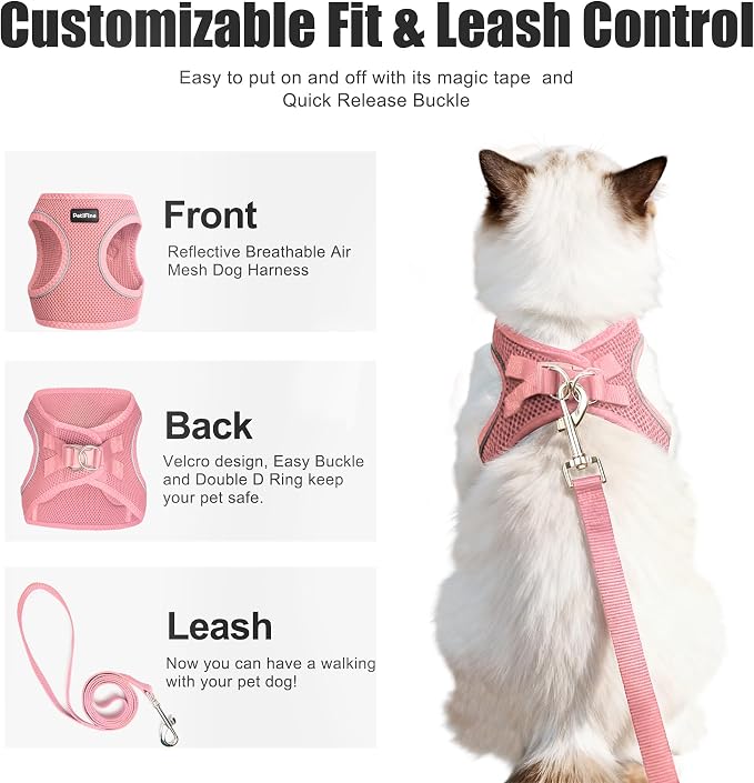 PetiFine Extra Small Step in Dog Harness and Leash Set, Cat Harness and Leash - Image 2