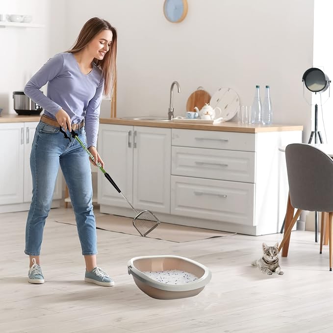 Sand Dipper Metal Cat Litter Scoop – Long Handle Cat Poop Scooper - Image 3