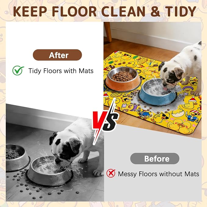 Dog Food Mat for Bowls, Absorbent Quick Dry Dog Cat Mats for Food and Water - Image 3