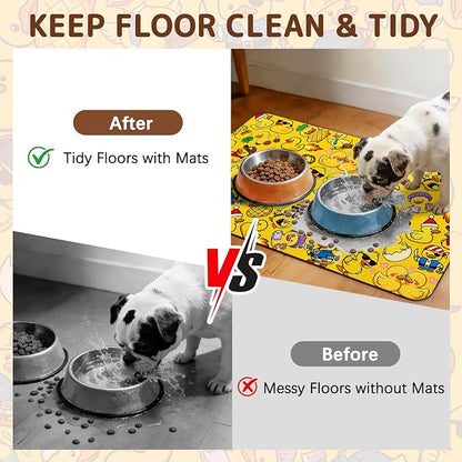 Dog Food Mat for Bowls, Absorbent Quick Dry Dog Cat Mats for Food and Water - Image 3