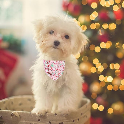 Christmas Dog Bandana–Adorable Happy Snowman Triangle Scarf - Image 3