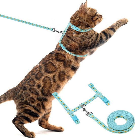 PUPTECK Adjustable Cat Harness and Leash Set Escape Proof Kitten Strap Collar by PUPTECK