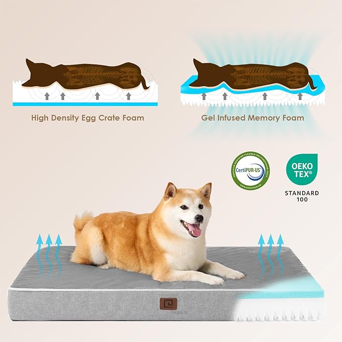EHEYCIGA Waterproof Dog Bed Orthopedic 30"x20", Memory Foam Pet Bed - Image 4