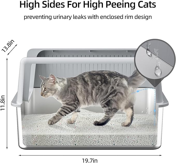 2PACK Stainless Steel Cat Litter Box - Image 3