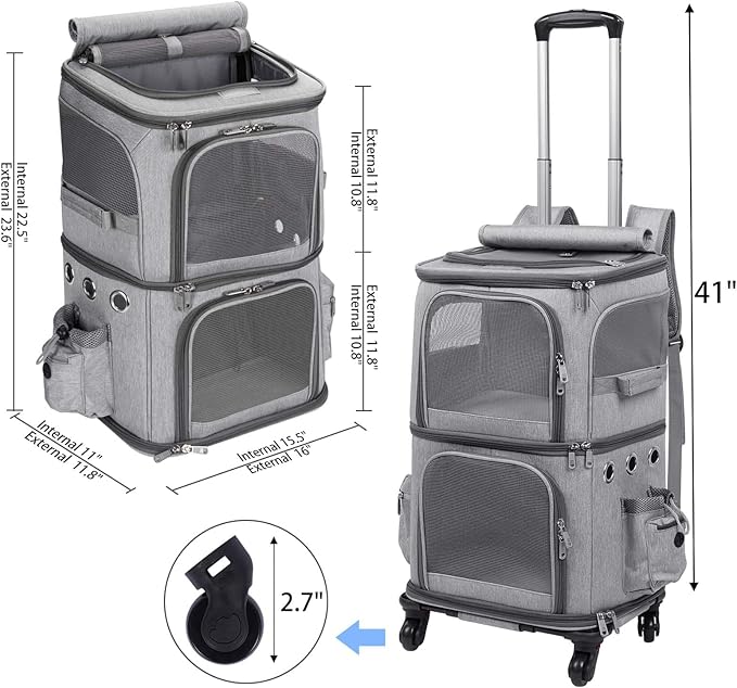 Extra Large Double-Compartment Pet Carrier Backpack - Image 6