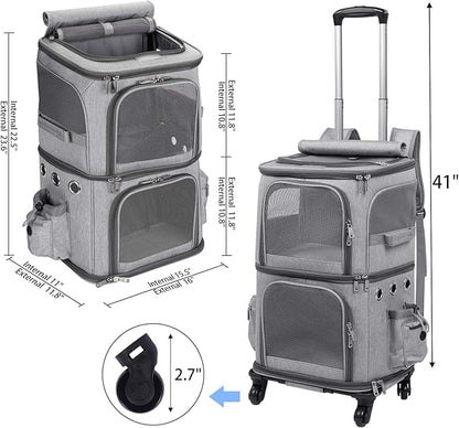 Extra Large Double-Compartment Pet Carrier Backpack - Image 6
