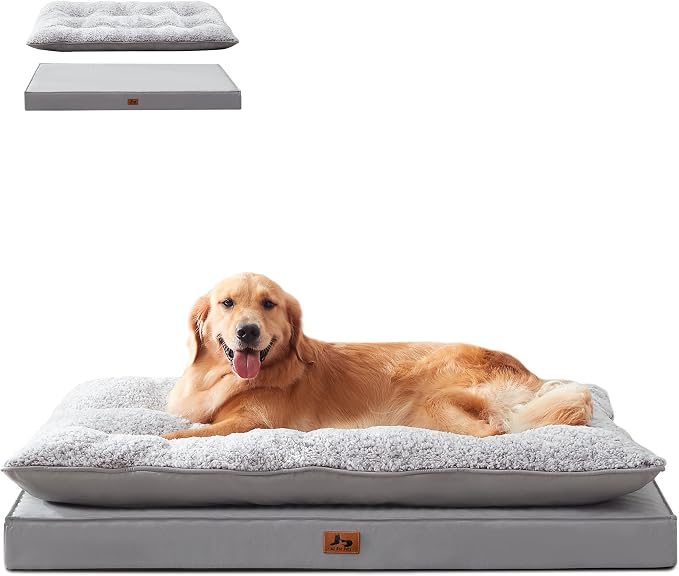 2-Pack Waterproof Dog Bed Large Size Dogs, Plush Cushion & Orthopedic Egg-Crate by WARMREST