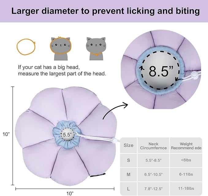 Cat Cone Collar, Cute Waterproof Cat Recovery Collar, Anti-Bite Lick Wound - Image 5