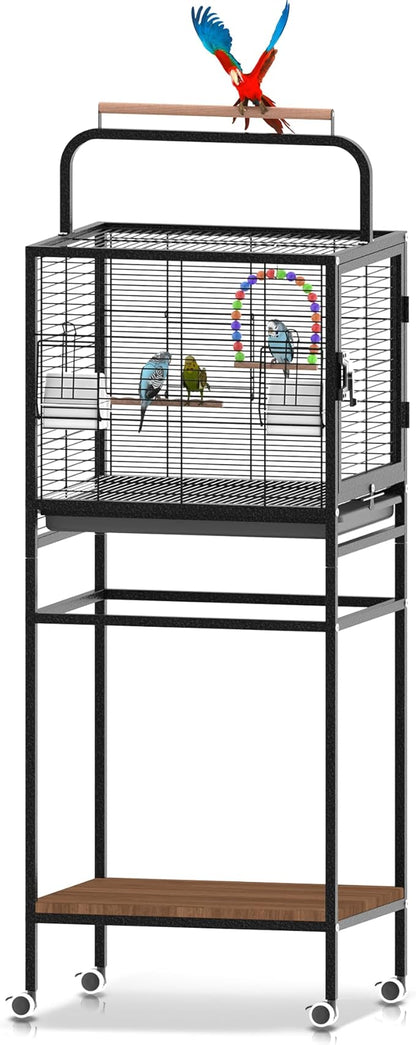 Bird Wrought Iron Cage, Home Style Detachable Travel Birdcage by Unknown