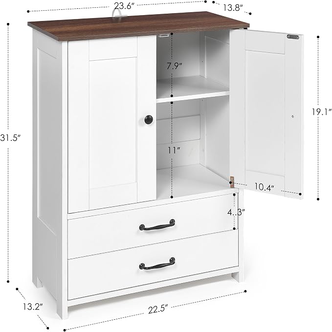 ZMAD Dog Feeding Station with Storage Cabinet and Double Door Locker with 2 - Image 3