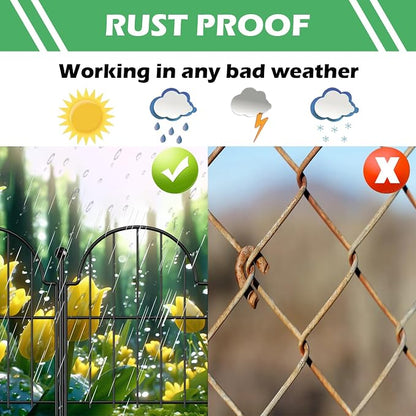 Garden Fence, 17 in x 21 ft Arched Rustproof Metal No Dig Fence Garden Fence - Image 7
