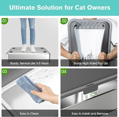 2PACK Stainless Steel Cat Litter Box - Image 5