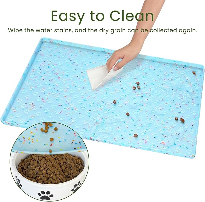 Ptlom Dog Food Mat Anti-Slip Dog Bowl Mats - Image 7