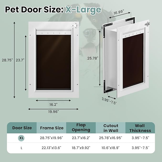 3-Flap Insulated Aluminum Dog Door - Image 4