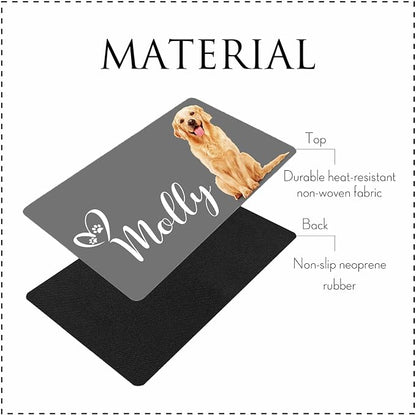 Personalized Dog Cat Mat with Name Photo Custom Placemat Feeding Mats - Image 3