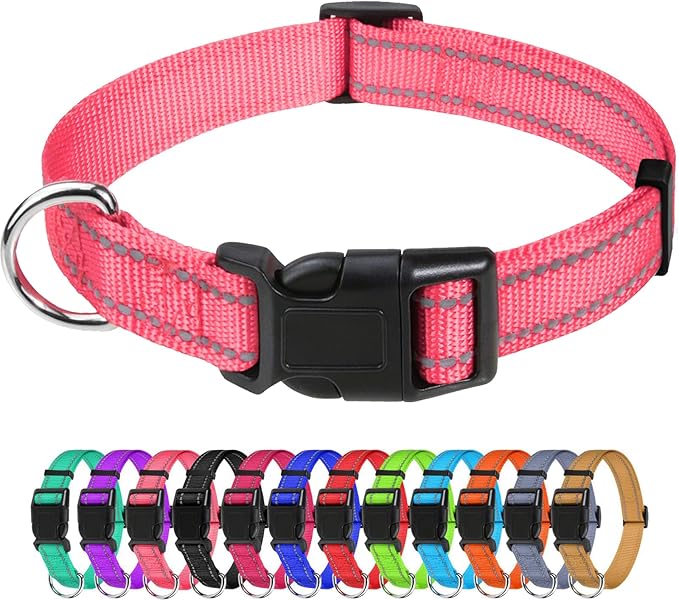 TagME Reflective Nylon Dog Collars, Adjustable Classic Pet Collar by TagME