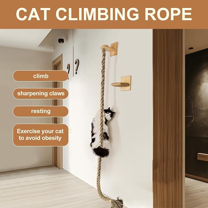 Cat Climbing Rope All-Mounted Scratching Posts Cat Tree - Image 3