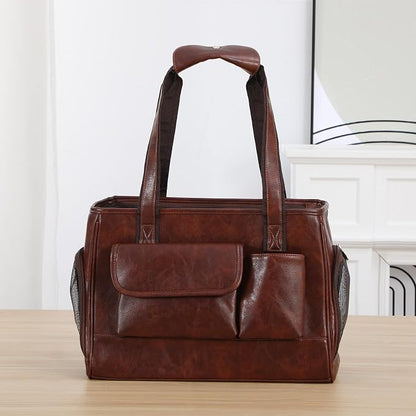 Dog Carrier Purse, Fashion Leather Pet Carrier Bag, Airline Approved Soft Sided - Image 7